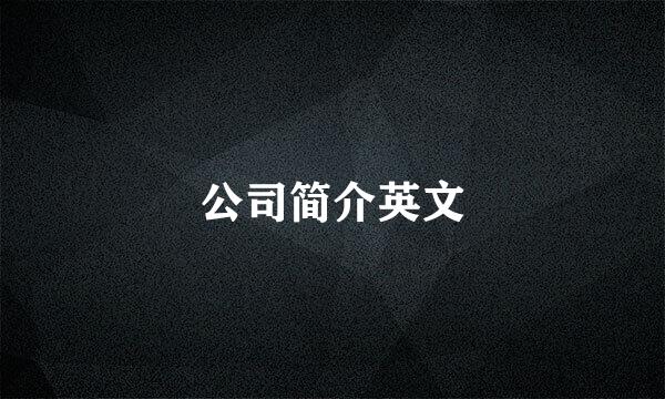 公司简介英文