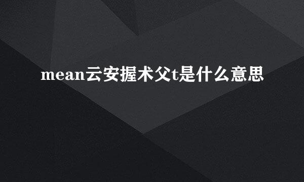 mean云安握术父t是什么意思