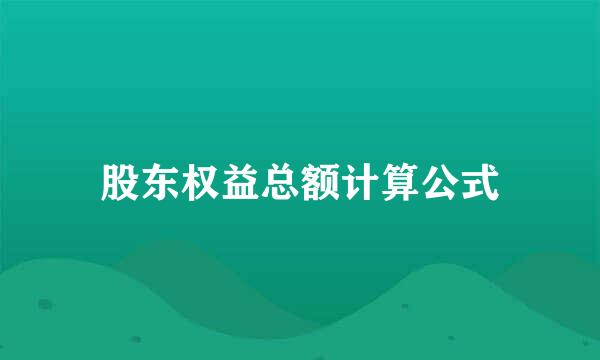 股东权益总额计算公式