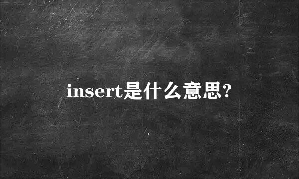 insert是什么意思?