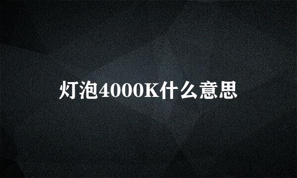 灯泡4000K什么意思