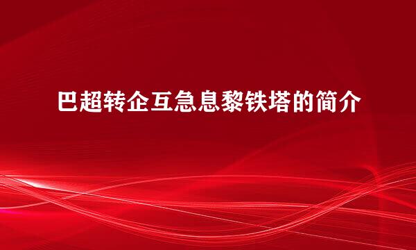 巴超转企互急息黎铁塔的简介