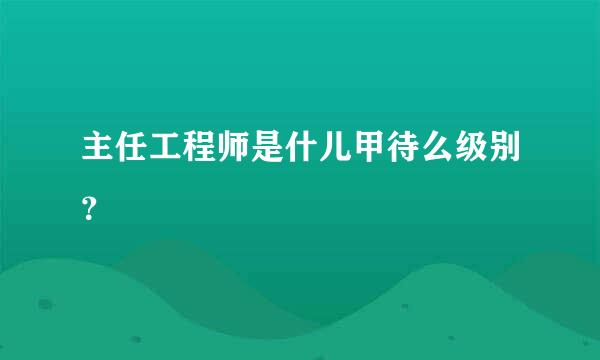 主任工程师是什儿甲待么级别？