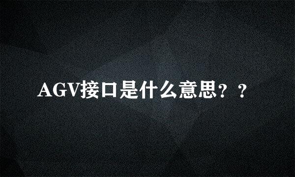 AGV接口是什么意思？？