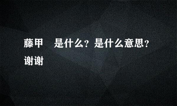 藤甲 是什么？是什么意思？谢谢