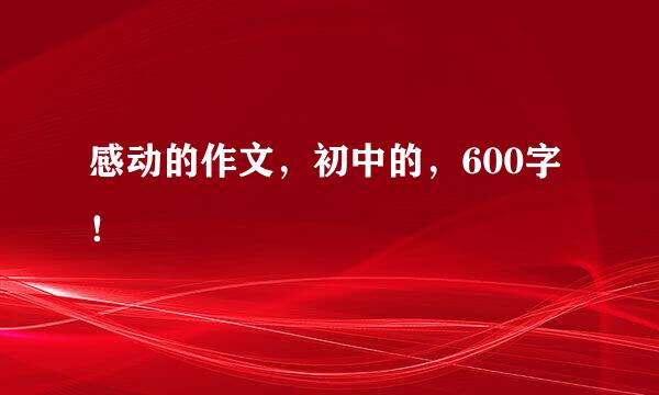 感动的作文，初中的，600字！