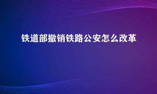 铁道部撤销铁路公安怎么改革