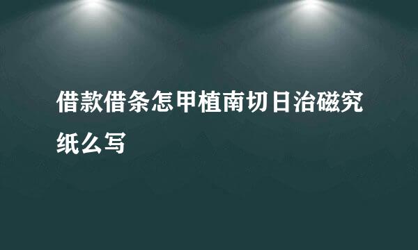 借款借条怎甲植南切日治磁究纸么写