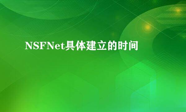 NSFNet具体建立的时间