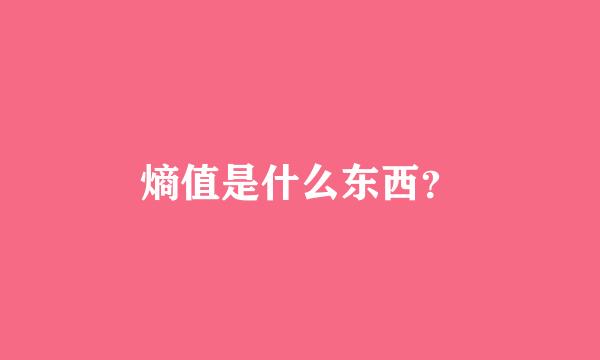 熵值是什么东西？