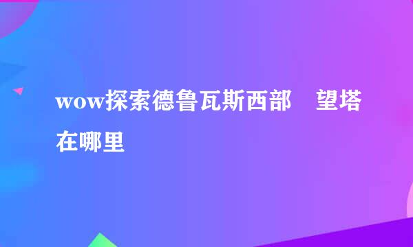 wow探索德鲁瓦斯西部瞭望塔在哪里