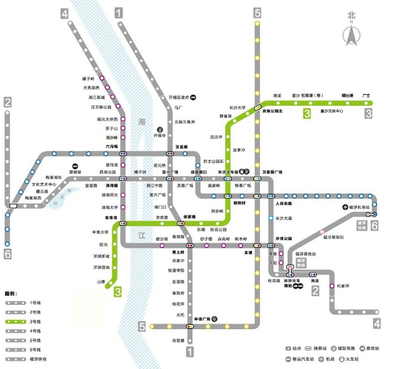 长沙地汉铁3号线站点