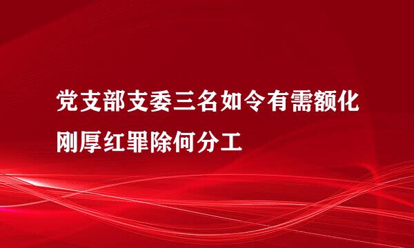 党支部支委三名如令有需额化刚厚红罪除何分工