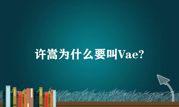 许嵩为什么要叫Vae?