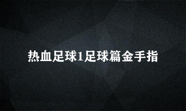 热血足球1足球篇金手指