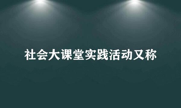 社会大课堂实践活动又称