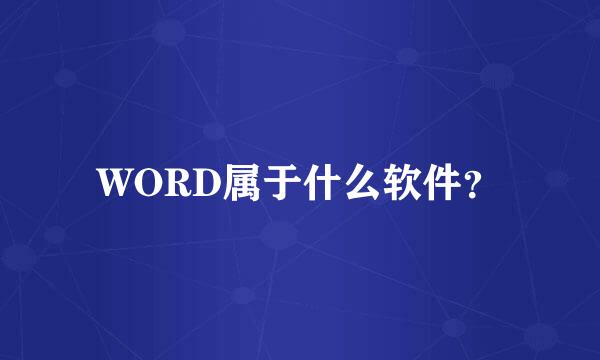 WORD属于什么软件？