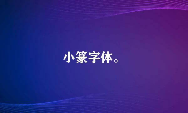 小篆字体。