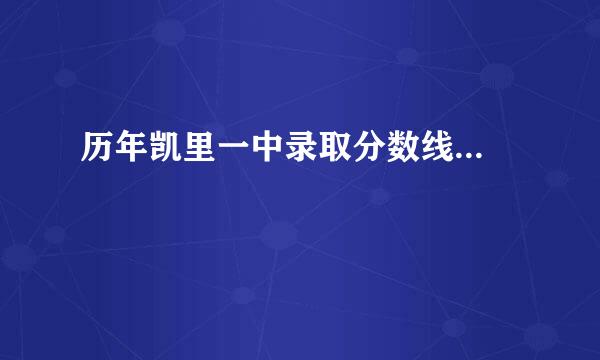 历年凯里一中录取分数线...