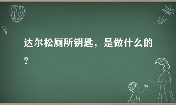 达尔松厕所钥匙，是做什么的？