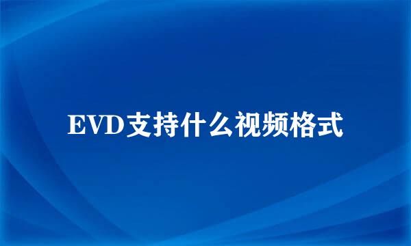 EVD支持什么视频格式