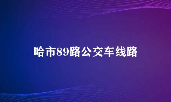 哈市89路公交车线路