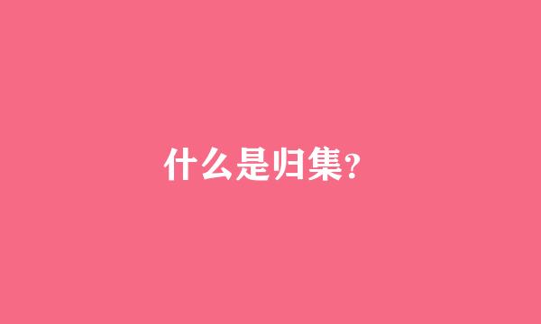 什么是归集？