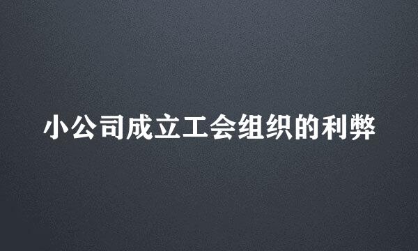 小公司成立工会组织的利弊