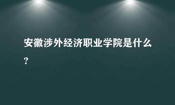 安徽涉外经济职业学院是什么？