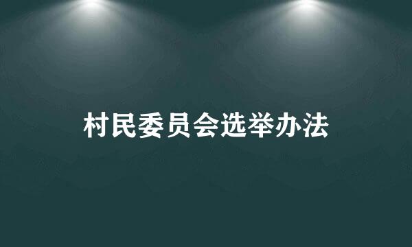 村民委员会选举办法