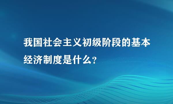 我国社会主义初级阶段的基本经济制度是什么？