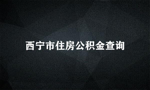 西宁市住房公积金查询