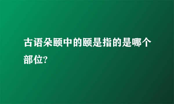 古语朵颐中的颐是指的是哪个部位?