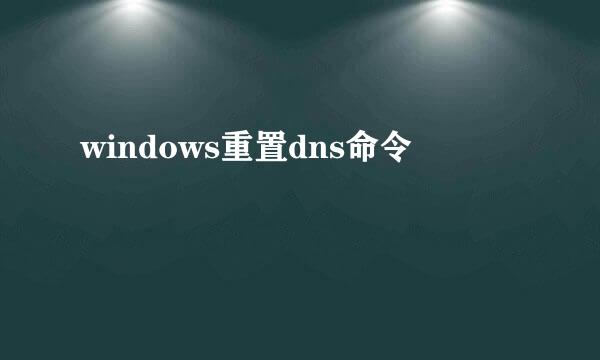 windows重置dns命令