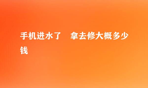 手机进水了 拿去修大概多少钱