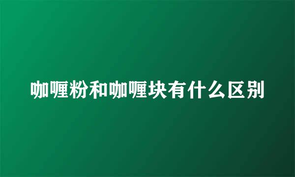 咖喱粉和咖喱块有什么区别