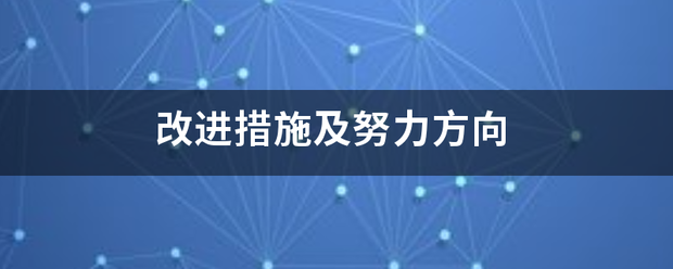 改进措施及努力方向