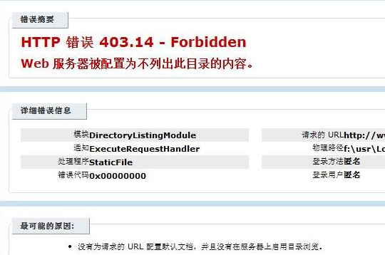 http错误403.14 forb可层写第的团第idden如何解决