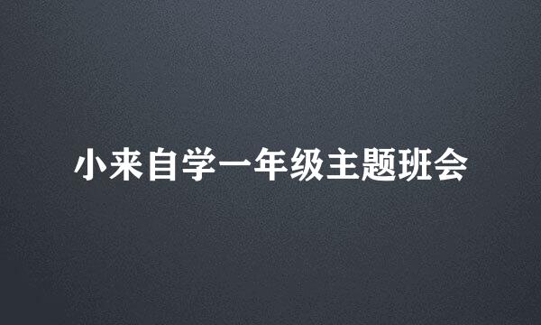 小来自学一年级主题班会