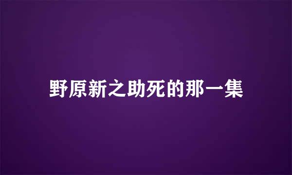 野原新之助死的那一集