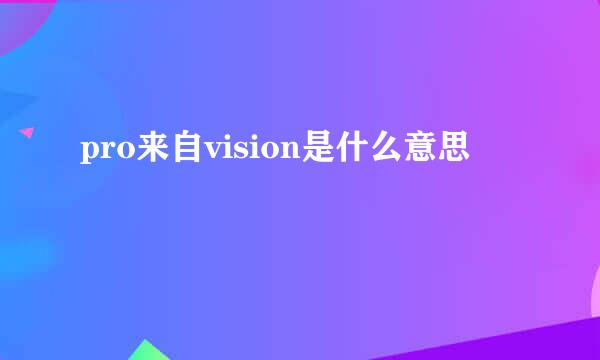 pro来自vision是什么意思