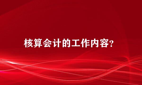 核算会计的工作内容？