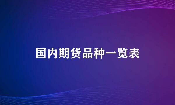 国内期货品种一览表