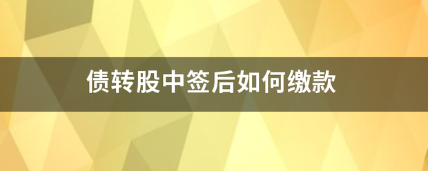 债转股中签后如何缴款