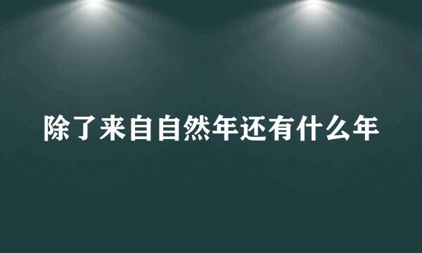 除了来自自然年还有什么年