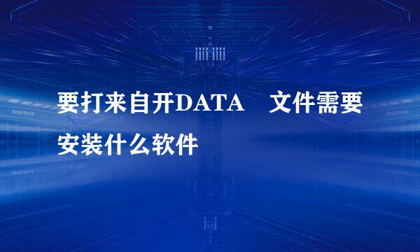 要打来自开DATA 文件需要安装什么软件