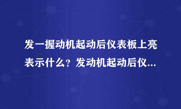 发一握动机起动后仪表板上亮表示什么？发动机起动后仪表板上亮表误示什么