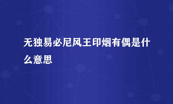 无独易必尼风王印烟有偶是什么意思