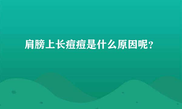 肩膀上长痘痘是什么原因呢？