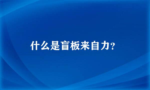 什么是盲板来自力？